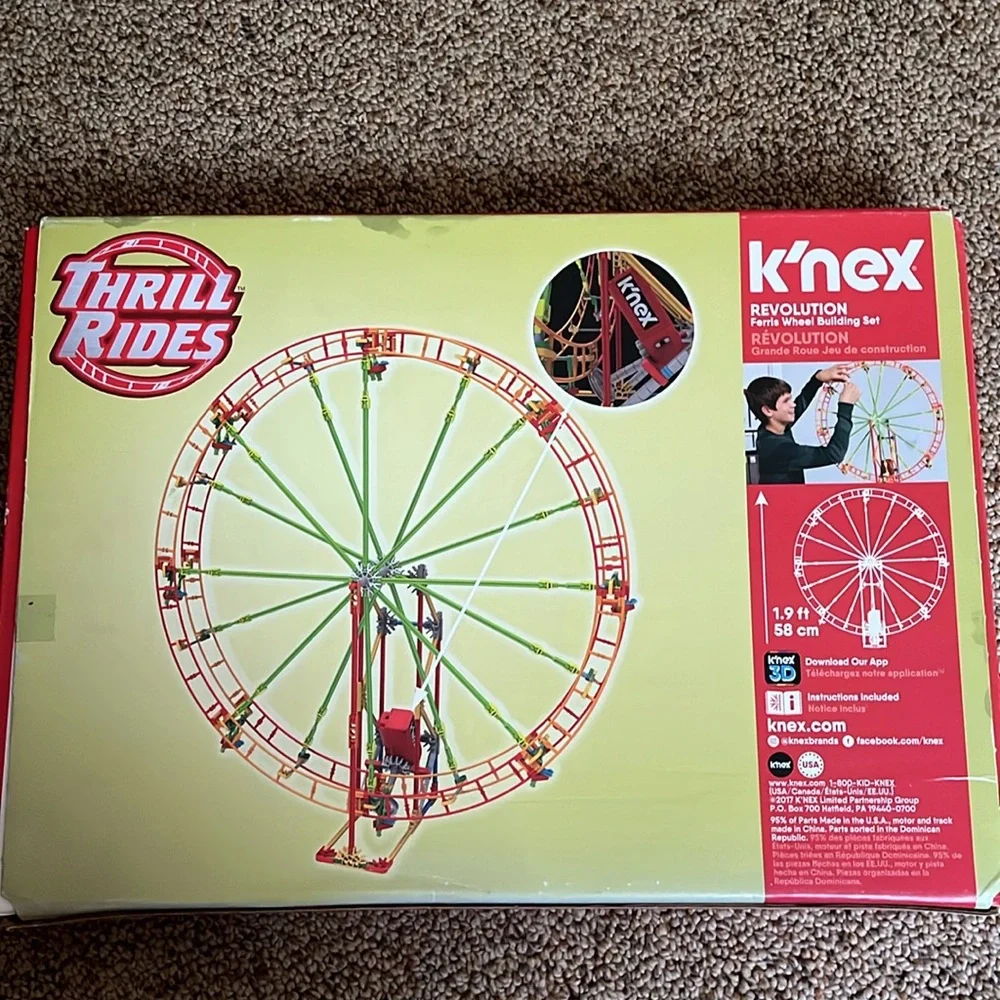 New in open box KNEX Revolution FERRIS WHEEL Building Set Motorized STEM 344 pcs